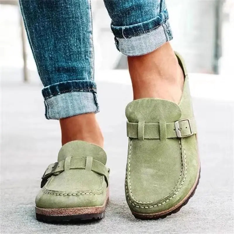 Gacimy Women Cork Footbed Clogs Sandals With Adjustable Buckle Cozy Arch Support Men Mules Retro Suede Clogs Slippers Home Shoes